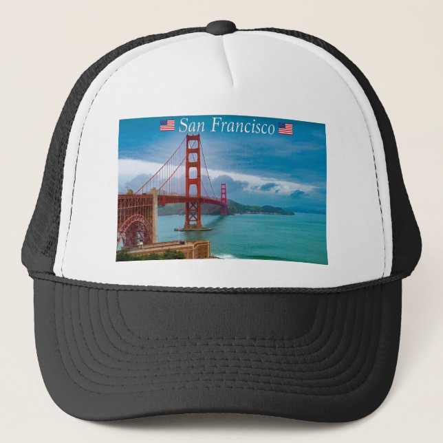 Golden Gate Bridge San Francisco Trucker Hat (Front)