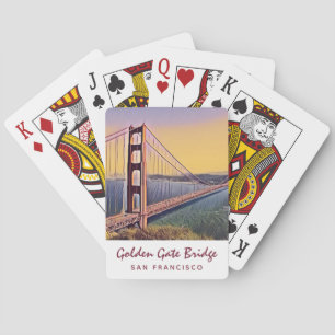 Golden Gate Bridge San Francisco Vintage Painting Playing Cards