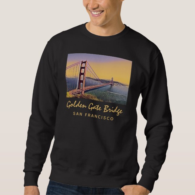 Golden Gate Bridge San Francisco Vintage Painting Sweatshirt (Front)