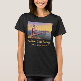 Golden Gate Bridge San Francisco Vintage Painting T-Shirt