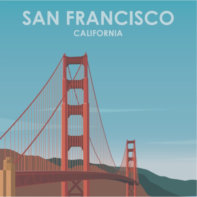 Golden Gate Bridge San Francisco Vintage Travel (Front)