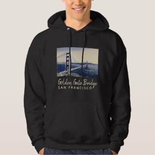 Golden Gate Bridge San Francisco Watercolor Art Hoodie