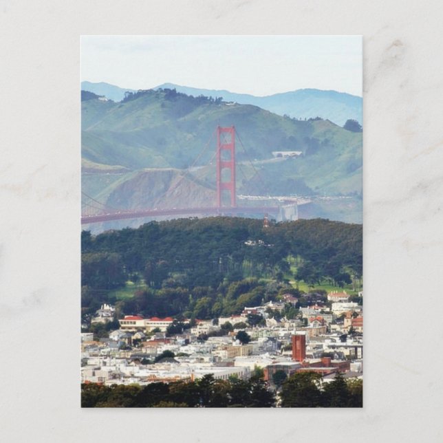 Golden Gate Bridge Seen From Twin Peaks Postcard (Front)