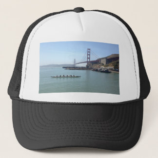 Golden Gate bridge shirts with outrigger canoe Trucker Hat