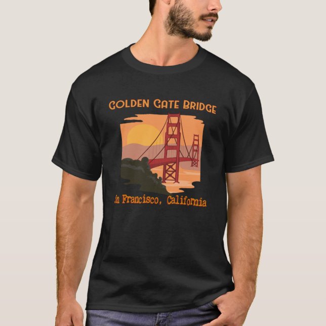 Golden Gate Bridge Souvenir, San Francisco Califor T-Shirt (Front)