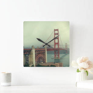 Golden Gate Bridge Square Wall Clock