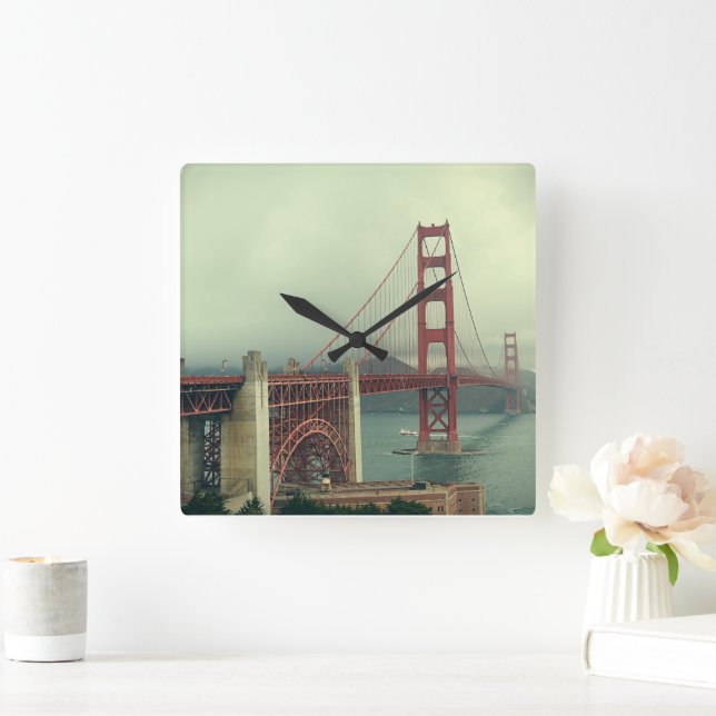 Golden Gate Bridge Square Wall Clock (Home)