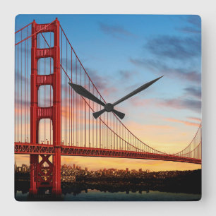 Golden Gate Bridge Square Wall Clock