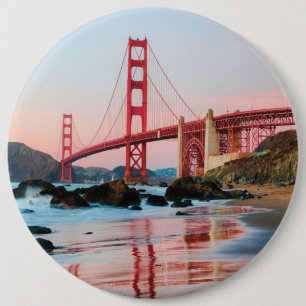 Golden gate bridge throw pillow 6 cm round badge