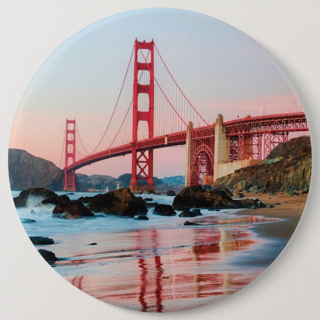 Golden gate bridge throw pillow 6 cm round badge (Front)
