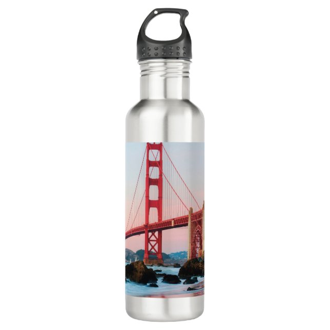 Golden gate bridge throw pillow 710 ml water bottle (Front)