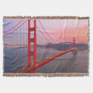 Golden gate bridge throw pillow blanket