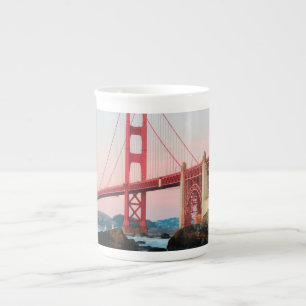 Golden gate bridge throw pillow bone china mug