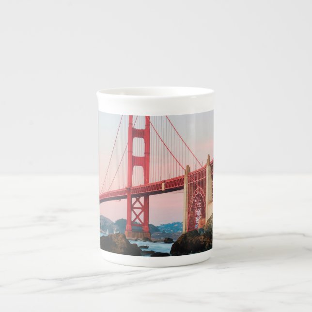 Golden gate bridge throw pillow bone china mug (Front)