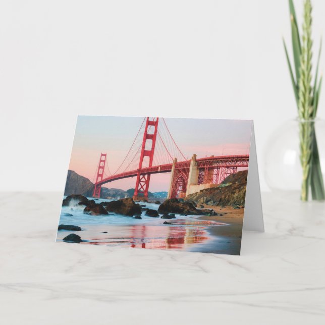 Golden gate bridge throw pillow card (Front)