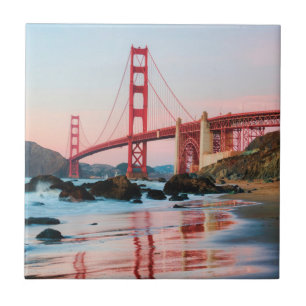 Golden gate bridge throw pillow ceramic tile