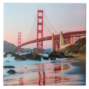 Golden gate bridge throw pillow ceramic tile