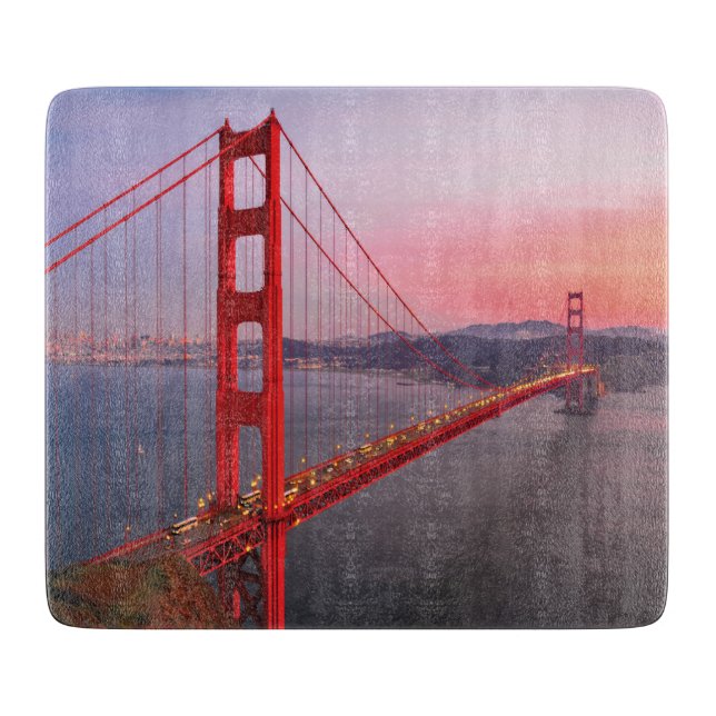 Golden gate bridge throw pillow cutting board (Front)