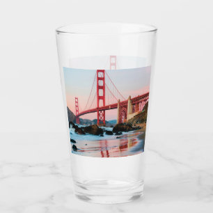 Golden gate bridge throw pillow glass