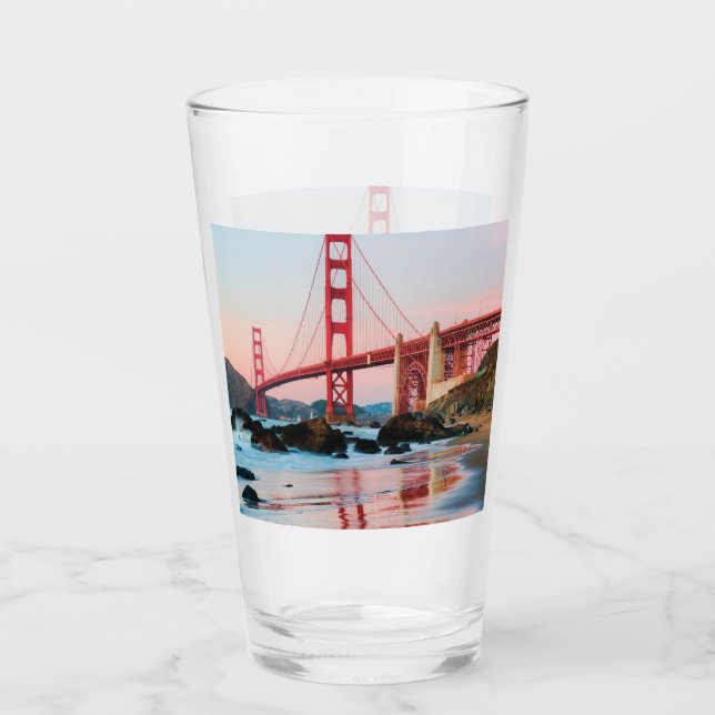 Golden gate bridge throw pillow glass (Front)