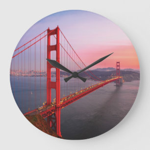 Golden gate bridge throw pillow large clock