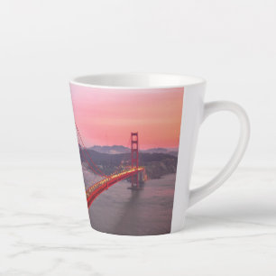 Golden gate bridge throw pillow latte mug