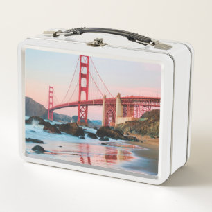 Golden gate bridge throw pillow metal lunch box