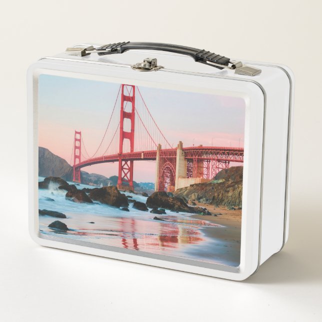 Golden gate bridge throw pillow metal lunch box (Front)