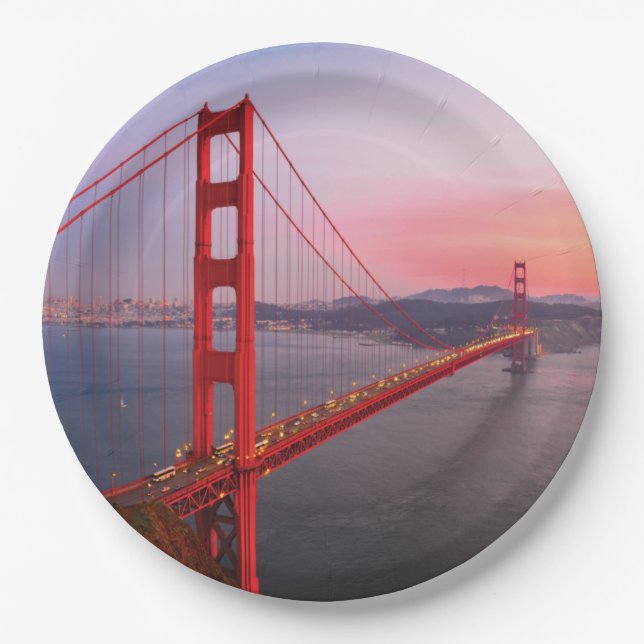 Golden gate bridge throw pillow paper plate (Front)