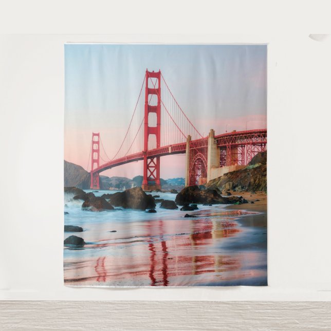 Golden gate bridge throw pillow tapestry (Front)