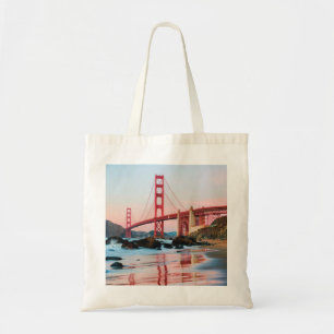 Golden gate bridge throw pillow tote bag
