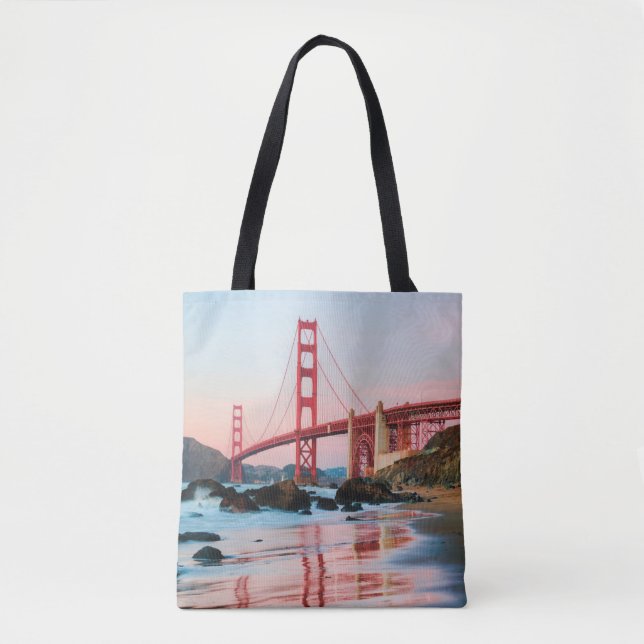 Golden gate bridge throw pillow tote bag (Front)
