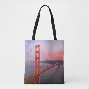 Golden gate bridge throw pillow tote bag