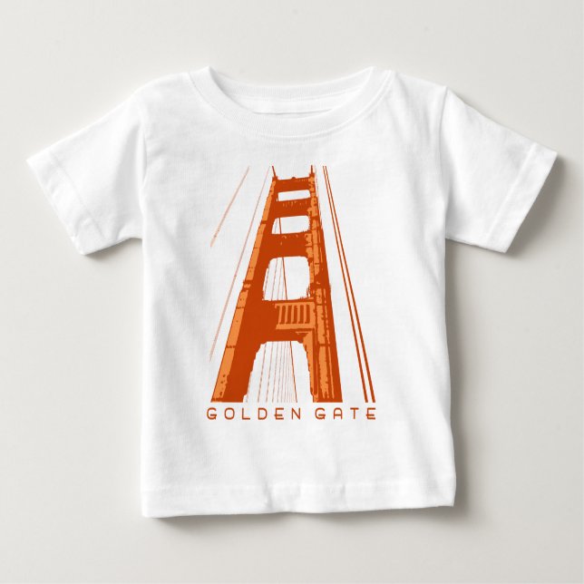 Golden Gate Bridge Tower - Orange Baby T-Shirt (Front)