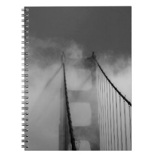 Golden Gate Bridge Tower Shrouded in Fog Notebook