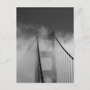 Golden Gate Bridge Tower Shrouded in Fog Postcard