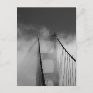 Golden Gate Bridge Tower Shrouded in Fog Postcard