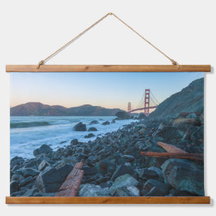 Golden Gate Bridge View at Marshall Beach Hanging Tapestry