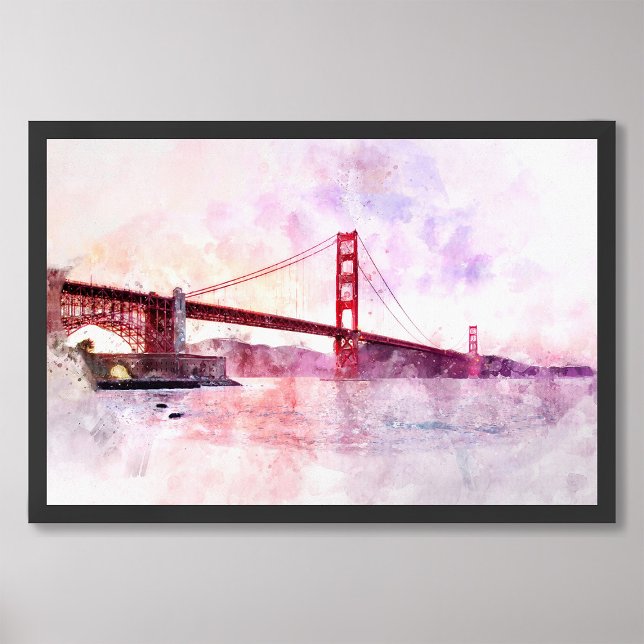 Golden Gate Bridge watercolor in San Francisco Photo Print (Creator Uploaded)