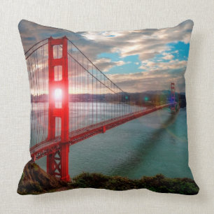 Golden Gate Bridge with Sun Shining through. Cushion