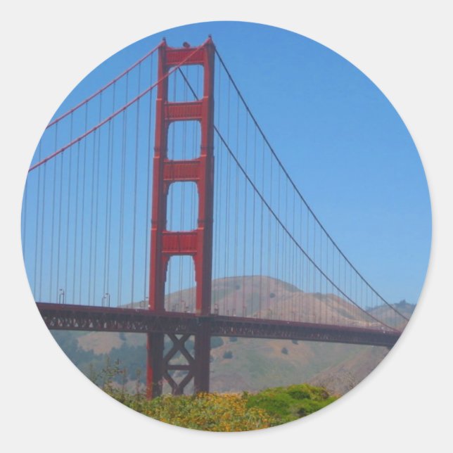 golden gate classic round sticker (Front)