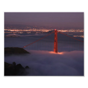 Golden Gate Covered in Fog Photo Print