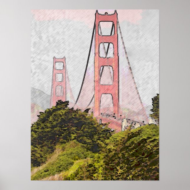 Golden Gate in Oil Poster (Front)