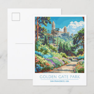 Golden Gate Park San Fransisco USA Vintage Travel Postcard