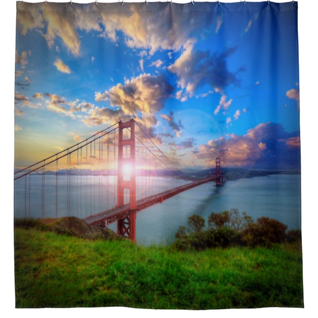 Golden Gate Sunrise Shower Curtain (Front)