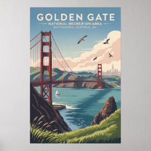 Golden Gate Vintage San Francisco Travel Poster