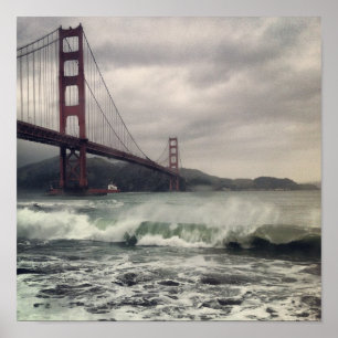 Golden Gate Waves 12" x 12" Poster