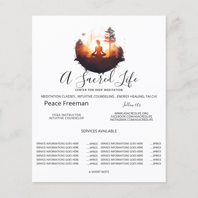 Golden Gateway | Sunset Meditation Flyer (Front)