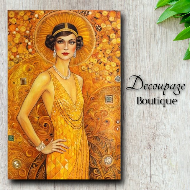 Golden Gatsby Art Deco Splendour Decoupage Tissue Paper (Golden Gatsby Art Deco Splendor Decoupage Tissue Paper)