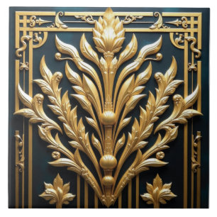 Golden Gatsby Garden Ceramic Tile